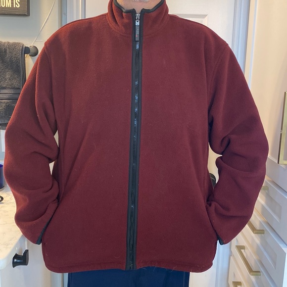 Maroon Fleece Izod Jacket 2xl 